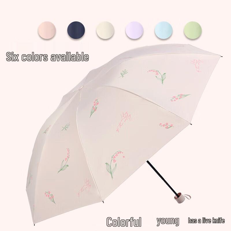 Heaven Umbrella Floral UV Protection Tri-Fold Umbrella