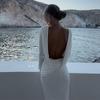 Backless Slim Fit Long Sleeve Dress Elegant Sexy Backless Long Sleeves Dress