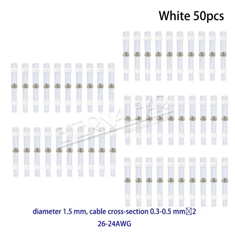 

50pcs SST Waterproof Solder Seal Heat Shrink Butt Stress-free Wire Connectors Terminals Electrical Copper with Soldering Sleeve