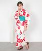 Yukata One Change 3 Piece Set Heiko Junior Girls [KYOETSU] Set, Yukata, Piece, Girls, Ecru, Weave, (Yukata, Obi, Geta), (3.Plum Stripes, 130cm)