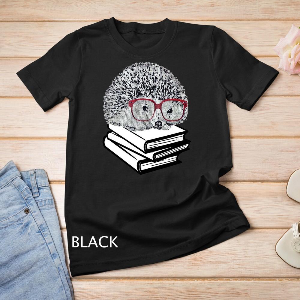 Hedgehog Love Books Glasses Lover Woman Nerd Gift Top Unisex T-shirt