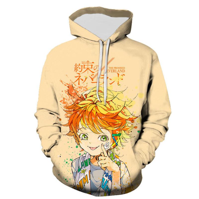 

Толстовки с 3D принтом The Promise Neverland для мужчин, женщин и детей, уличная одежда для мальчиков и девочек, пуловеры, топы с длинными рукавами S