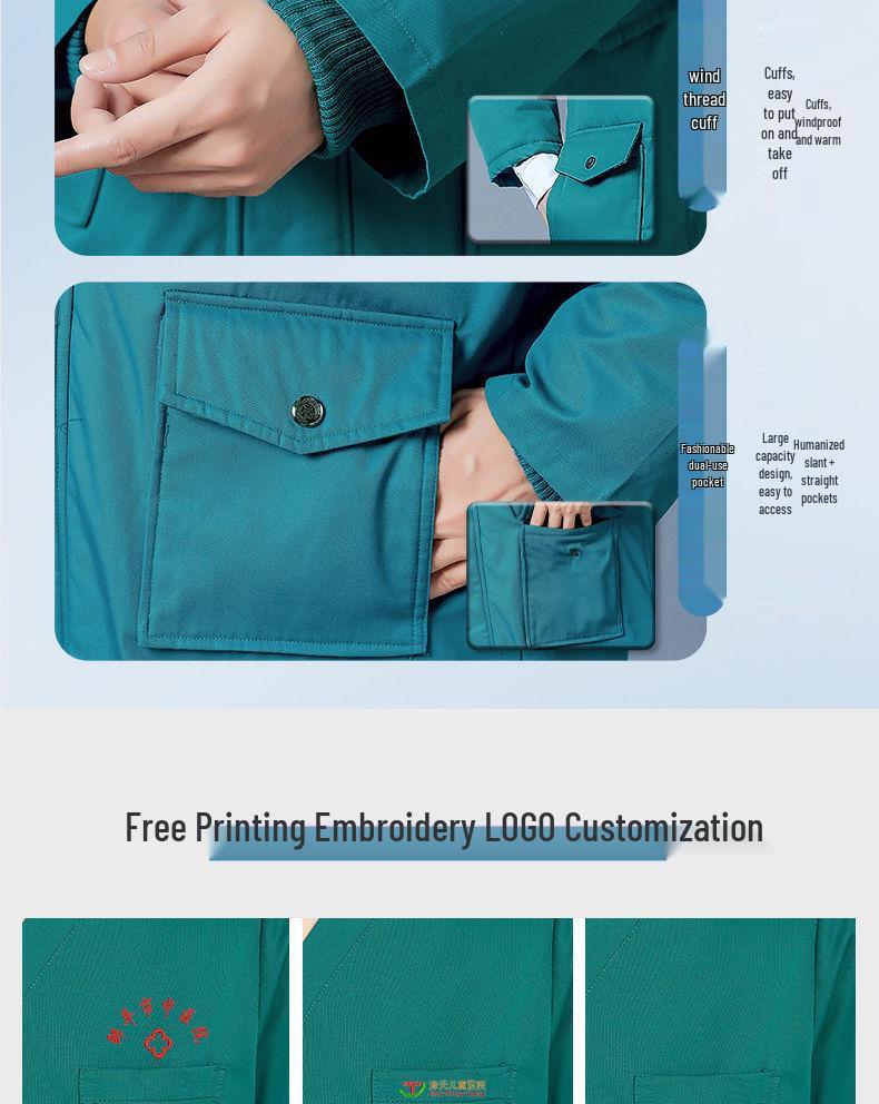 Neuer Winter-Baumwollmantel für Notaufnahmeärzte und -pfleger