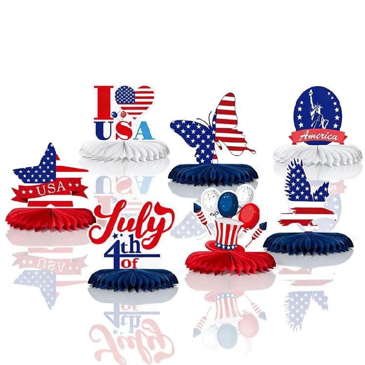 

Independence Day Ornament Honeycomb Ball Decoration Patriotic Table Centerpiece Signs For Parties And Event 1
