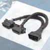 OBDII Extension Splitter Cord Adapter for Car Diagnostic Scanner OBD2 Splitter Cable 1 Male to 2 Female Extension Cable