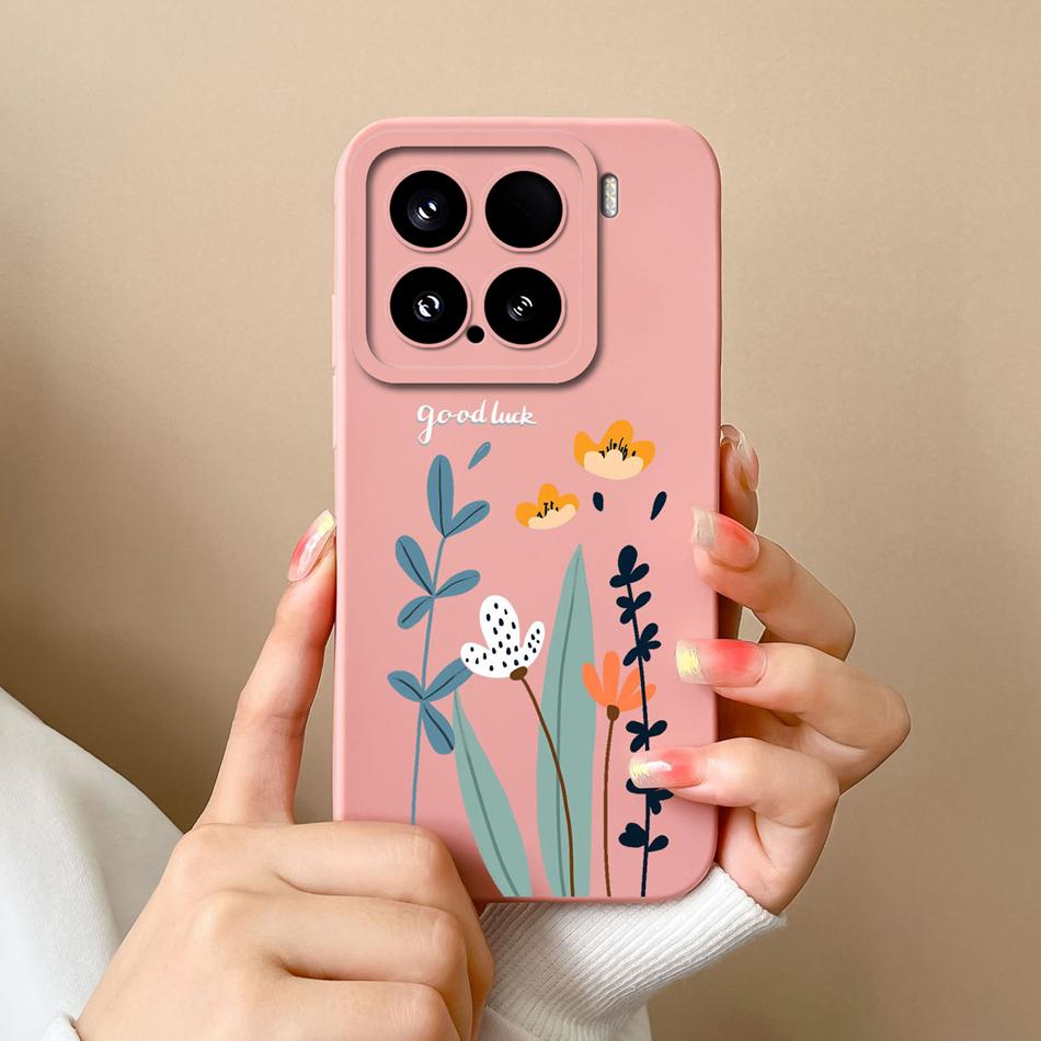 Candy Case For Xiaomi 15 Pro Phone Housing Soft Liquid Silicone Upgrade Full Protection Flowers Back Cover For Xiaomi15 Pro Capa