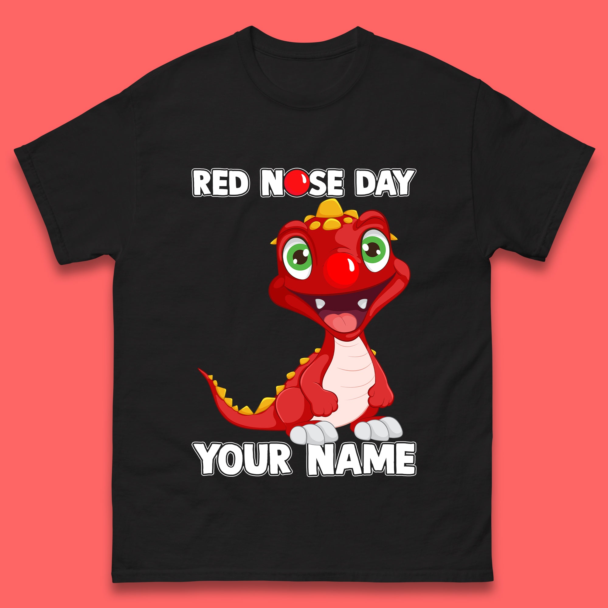 Red Nose Day Dragon Mens T-Shirt 4XL