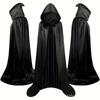 Halloween Cloak Adult Children Black Medieval Wizard Robe Death Cloak Monk Hat