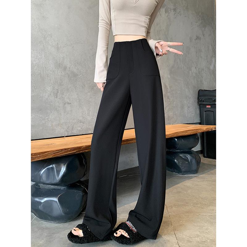 

Women s Gray High-Waisted Wide-Leg Relaxed Casual Pants - Spring/Summer 2025 XL Recommended [120-135 lbs]
