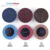 2-inch Nylon Sanding Disc Set: Red, Yellow, Blue - Non-woven Rotary Lock for Rust & Paint Removal