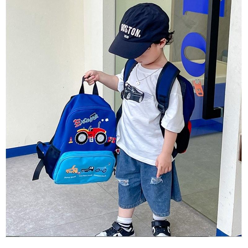 Adorable Cartoon Print Kindergarten Backpack For Boys And Girls With Breathable Oxford Fabric