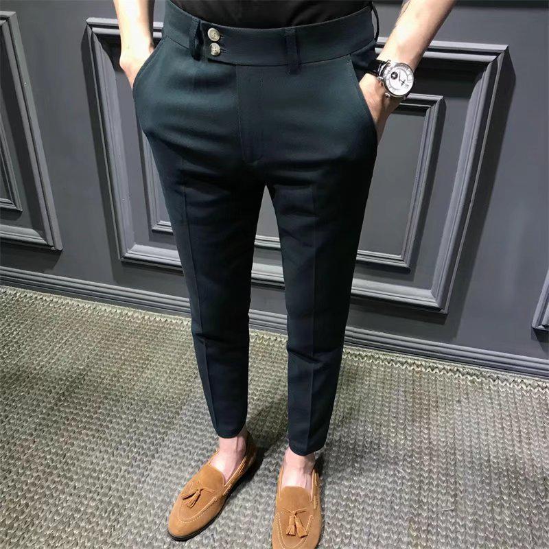 Herren Slim-Fit Weiße Neun-Punkt Casual Sommerhose im koreanischen Stil