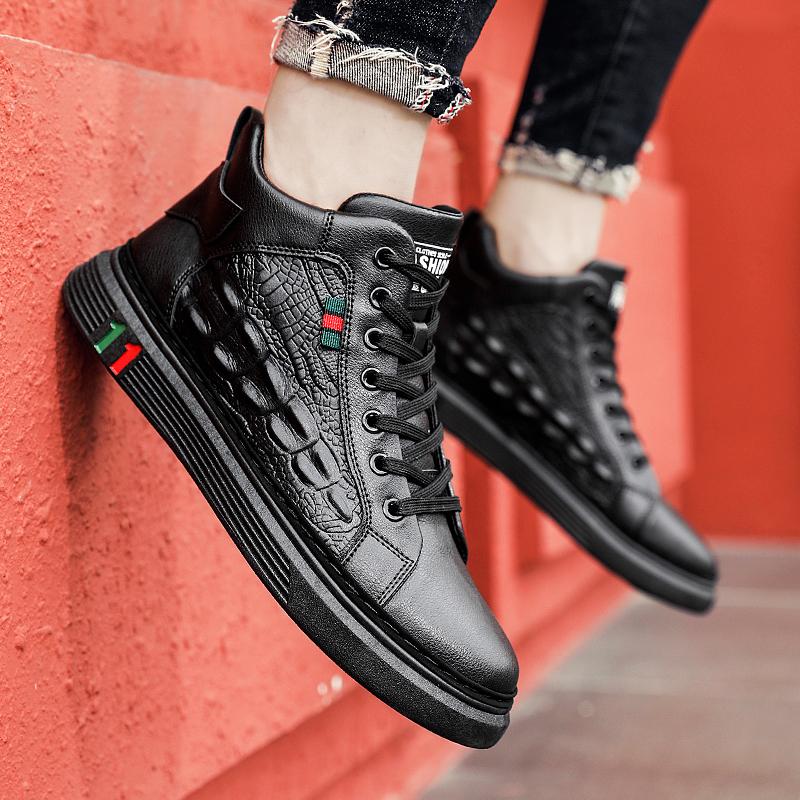 Summer Top Quality PU Leather Men's Casual Boots Comfortable Cushion Working Shoes For Men Waterpoof Ankle Sneaker