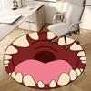 1pc Open Mouth with Teeth Round Carpet, Made of Polyester,Perfect for Decorating Office Chairs, Living Rooms,Vibrant Decorative Rug