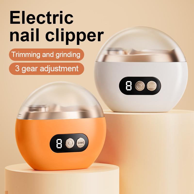 Electric Nail Clipper Automatic Nail Trimmer Rechargeable Portable Manicure Tool with Nail File Grinder for Home