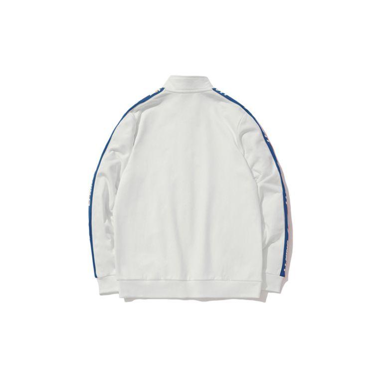 LiNing Sports Fashion Series Logo Letter Print Stand Collar Casual Long Sleeve Jacket Unisex Jacket Off-White AWDQ368-9