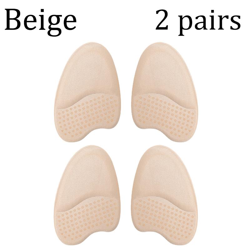 

2 Pairs Gel Forefoot Insert Women High Heels Cushion Pads Anti-slip Foot Pain Relief Pads Half Insoles Round Toe Shoe Inserts