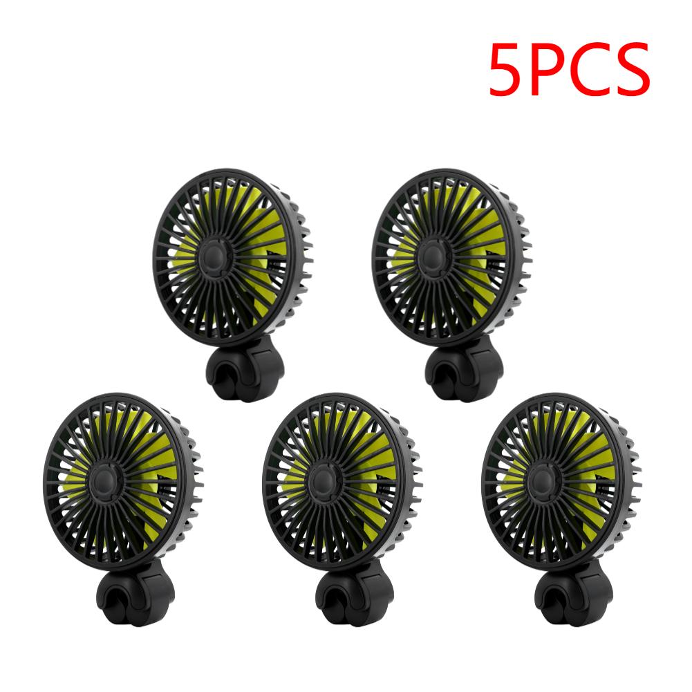 1-5PCS 360° Car Fan Rotating Cooling Wind Low Noise Summer Car Air Conditioning Cold Fan Ventilation Car Cooler for Sedan SUS RV