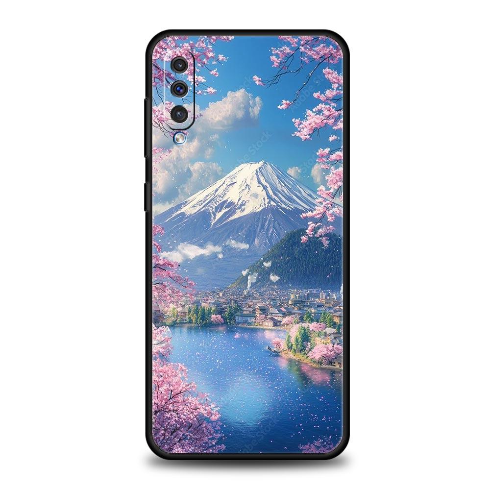 Japan Mount Fuji Cherry Phone Case For Samsung A56 A36 A26 A24 A12 A14 A16 A50 A70 A20E A22 A40 A34 A54 A42 A52 A04s A06 Cover