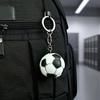 Keychain Pendant with LED Light Realistic Football Design Keyring Compact Bag Decoration Night