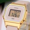 Casio Digital Leather Pastel Color Wristwatch