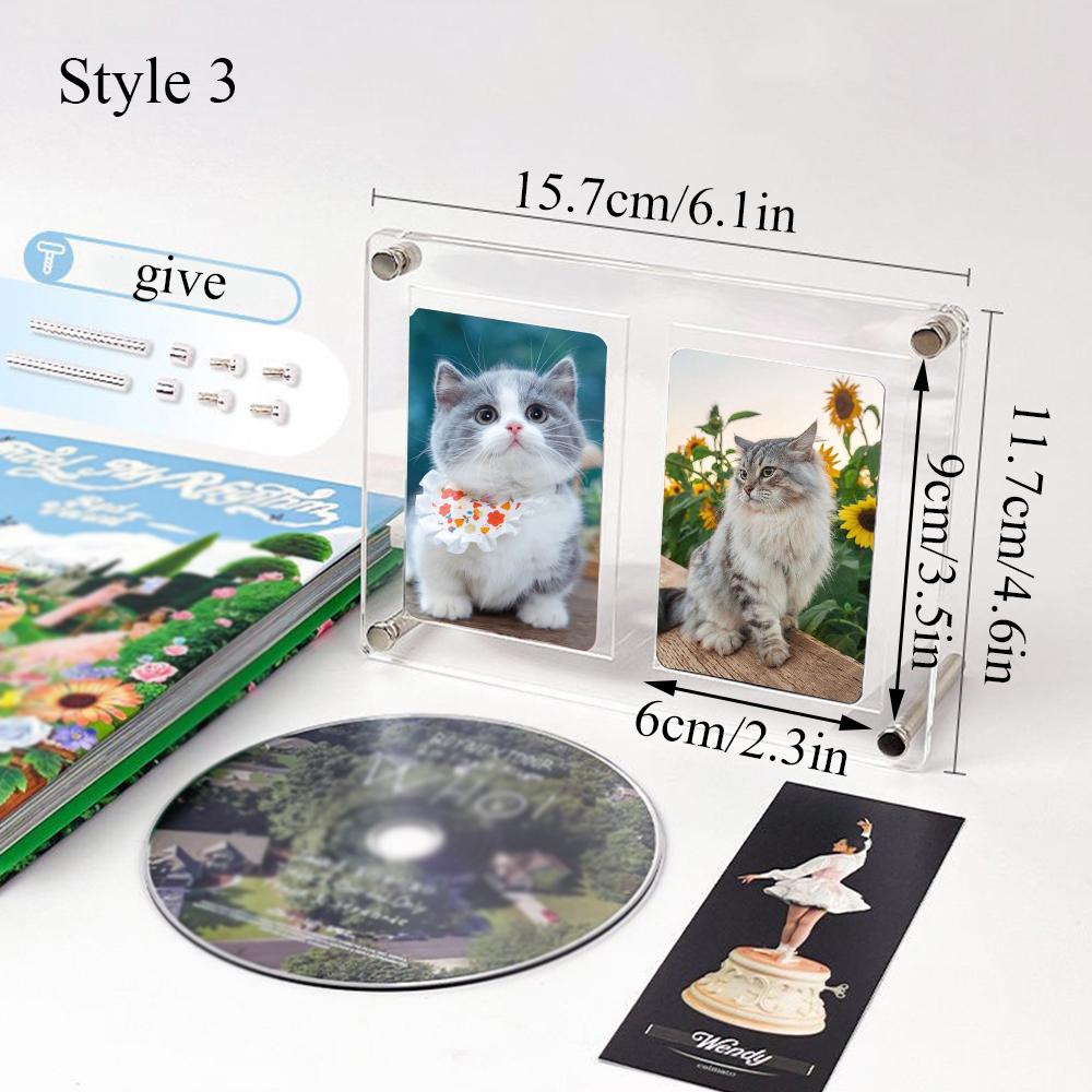 Album Card Display Shelf Cd Picture Frame Acrylic Small Card Display Rack High Transparency Cd Stand Idol Photocard Holder