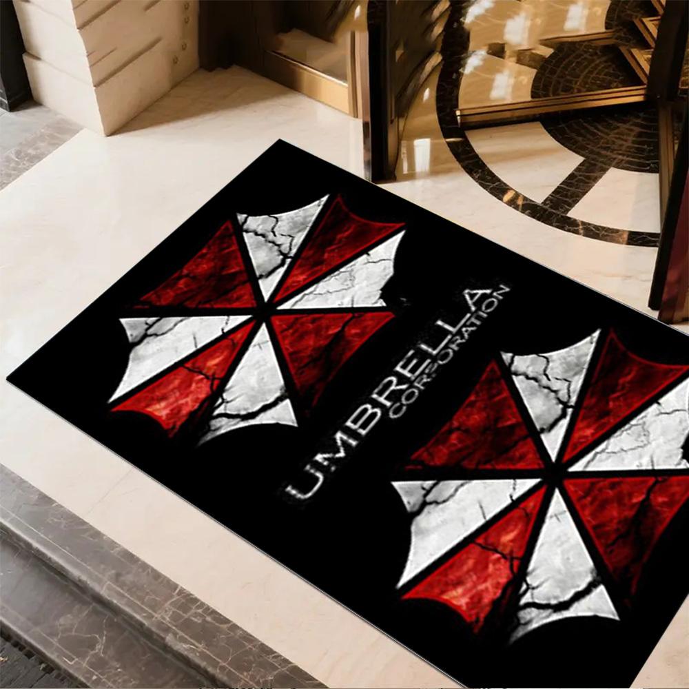 Umbrella Corporation Logo Floor Mat Design for Bedrooms Playrooms Living Rooms Kitchen Anti-slip Rug Decorate Offices Gift for Festivals