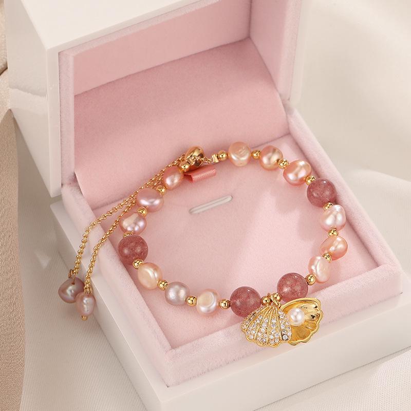 

Korean Style Irregular Freshwater Pearl and Mixed Color Beaded Bracelet