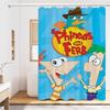 Classic Animation P-Phineas And F-Ferb White Shower Curtain, Bathroom Decorative Shower Curtain, Waterproof Shower Curtain
