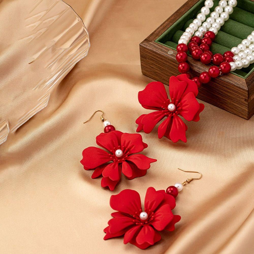 Exaggerated Multilayer Jewelry Set Pearl Beaded Earring Clavicle Chain  Banquet