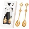 2pcs/set Creative Steel Coffee Spoon Teaspoon Set Home Furnishings Wedding Souvenirs Bride Valentine's Day Wedding Birthday Gift
