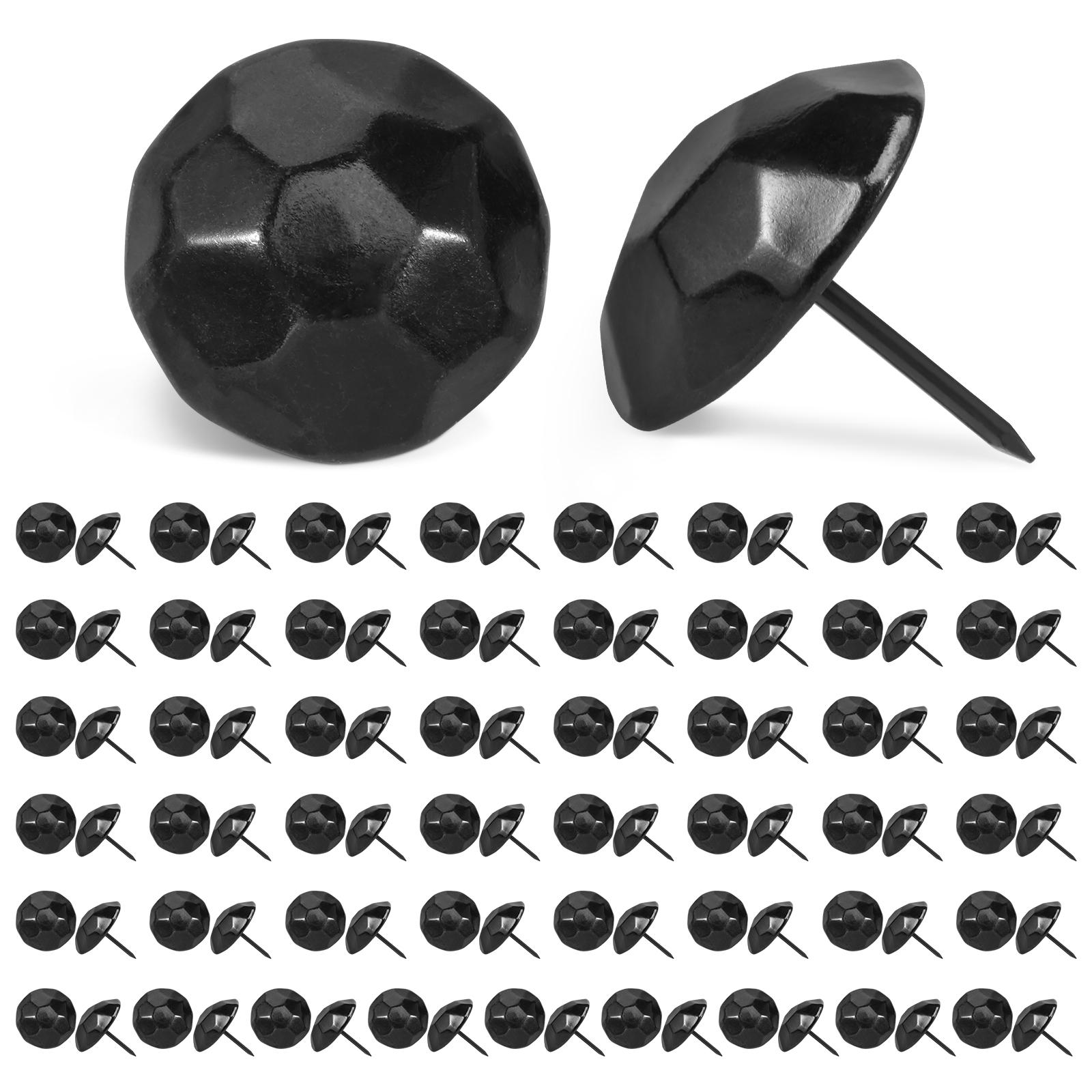 

100Pcs Upholstery Nail 1Inch Matte Black Rust Resistant Antique Turtle Back Furniture Decorative Thumbtack for Wood Shutter Beam
