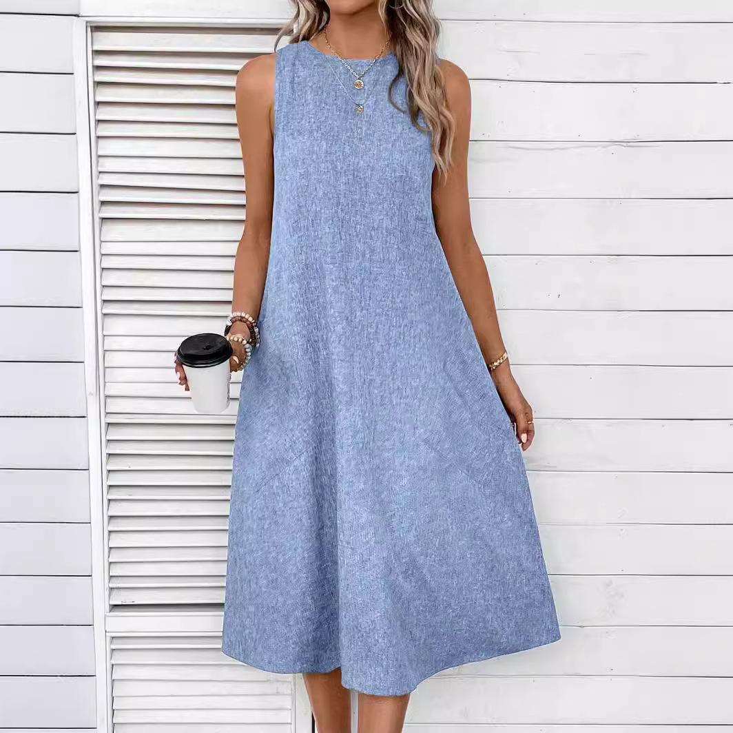 

Летнее женское платье, модное повседневное однотонное платье с v-образным вырезом и коротким рукавом L