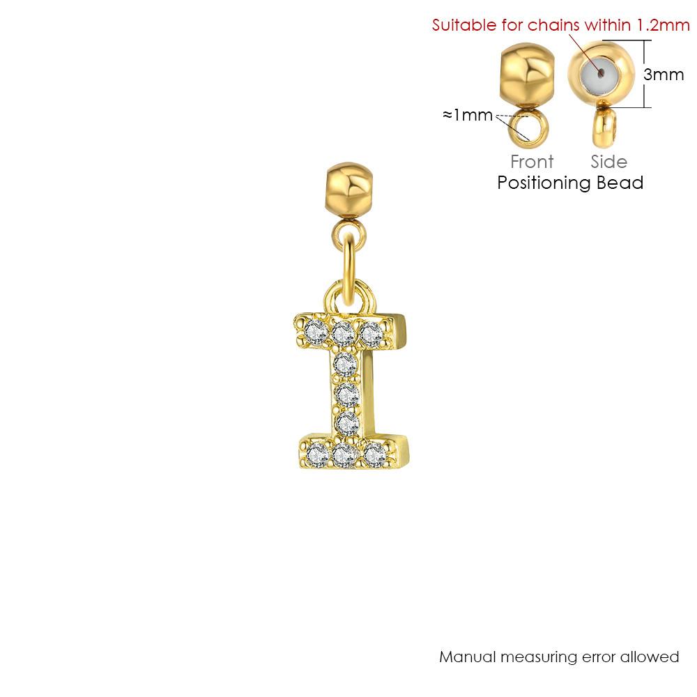 Trendy Letter Cubic Zircon Pendant For Women Positioning Charm Bracelet Necklace DIY Making Jewelry Accessories