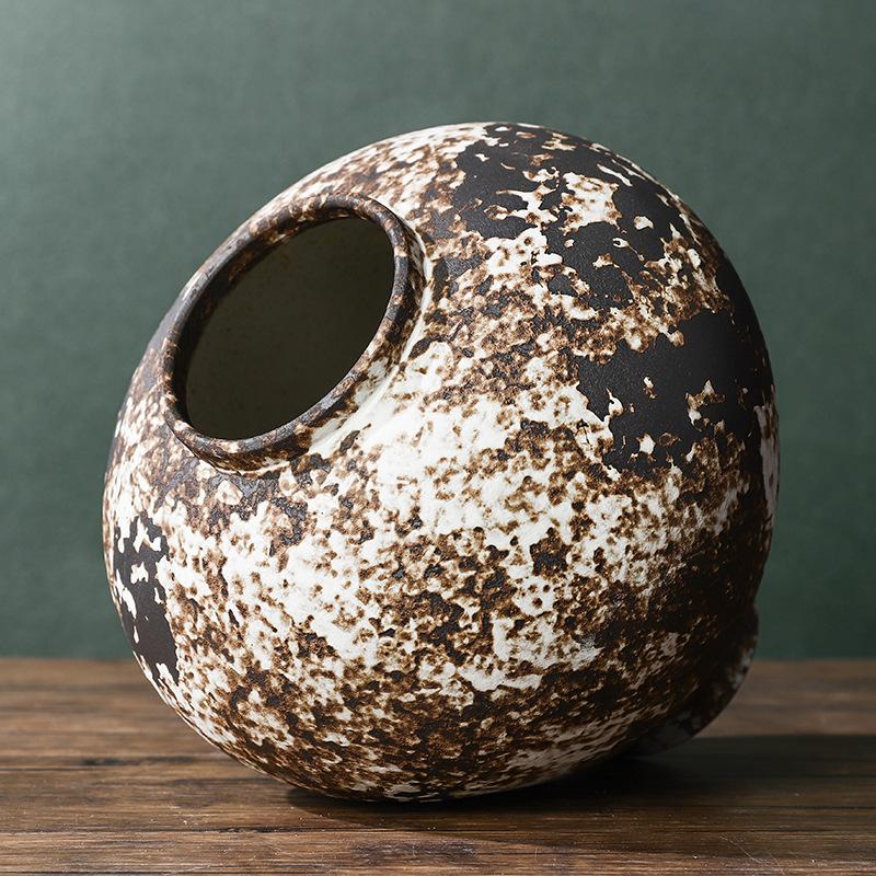 Kaba Seramik Vazo Fırında Dönüşmüş Porselen Vazolar Vazo Çiçek Düzenleme Aksesuarları Çin Tarzı Retro Kavanozlar