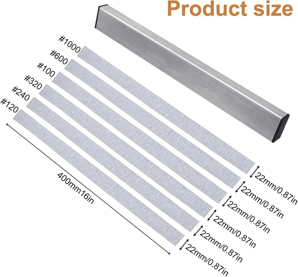 40cm Aluminium Guitar Fret Leveling Beam   6 Sandpapers  120 240 320 100 600 1000 Grit