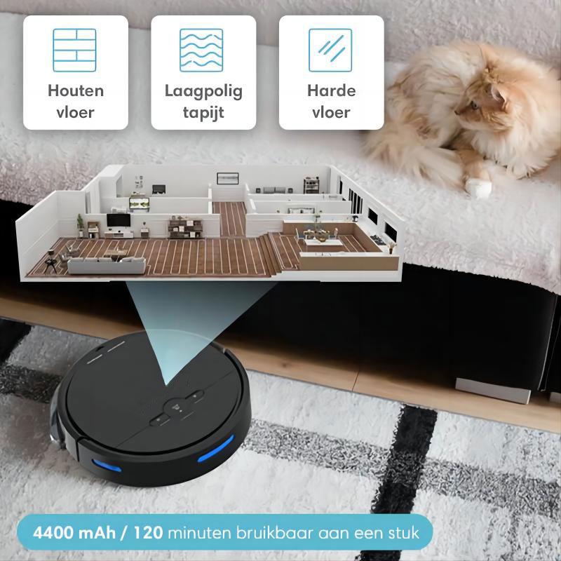 Robot aspirateur intelligent sans fil, Wi-Fi, 3600PA, réservoir d'eau de 180ml, zone de Navigation sur la carte, balayage du sol, Robot pour la maison