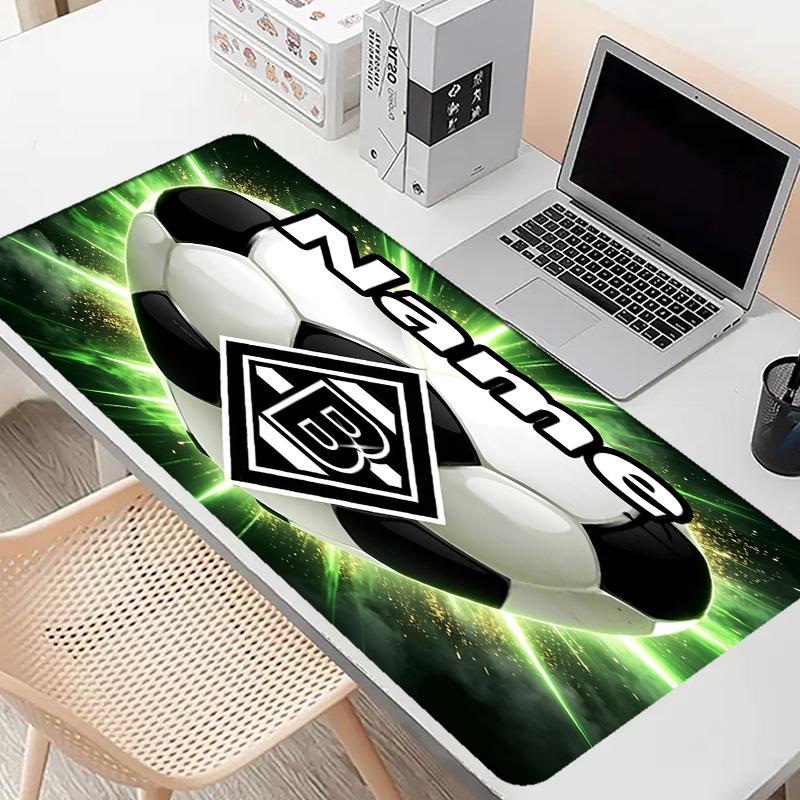 Custom Name Personalized Borussia Monchengladbach Pattern Mousepad, Laptop PC Desk Mat, Decorative Desk Mat for Home Keyboard Pad Gift