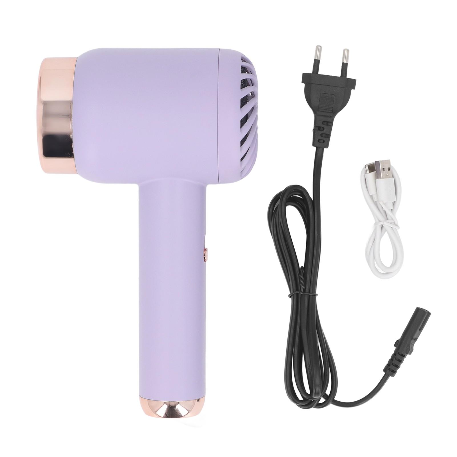 

Ионный фен для волос с горячим и холодным воздухом, двойной режим быстрой сушки, портативный беспроводной фен с высокоскоростным двигателем, фен для дома и общежития фиолетовый