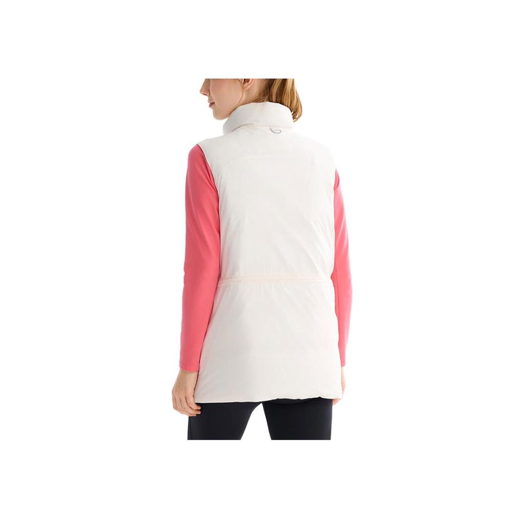 Fila Fitness Solid Color Outdoor Casual Sports Zip Stand Collar Vest Women Vests Steam-White A51W441901F-IV