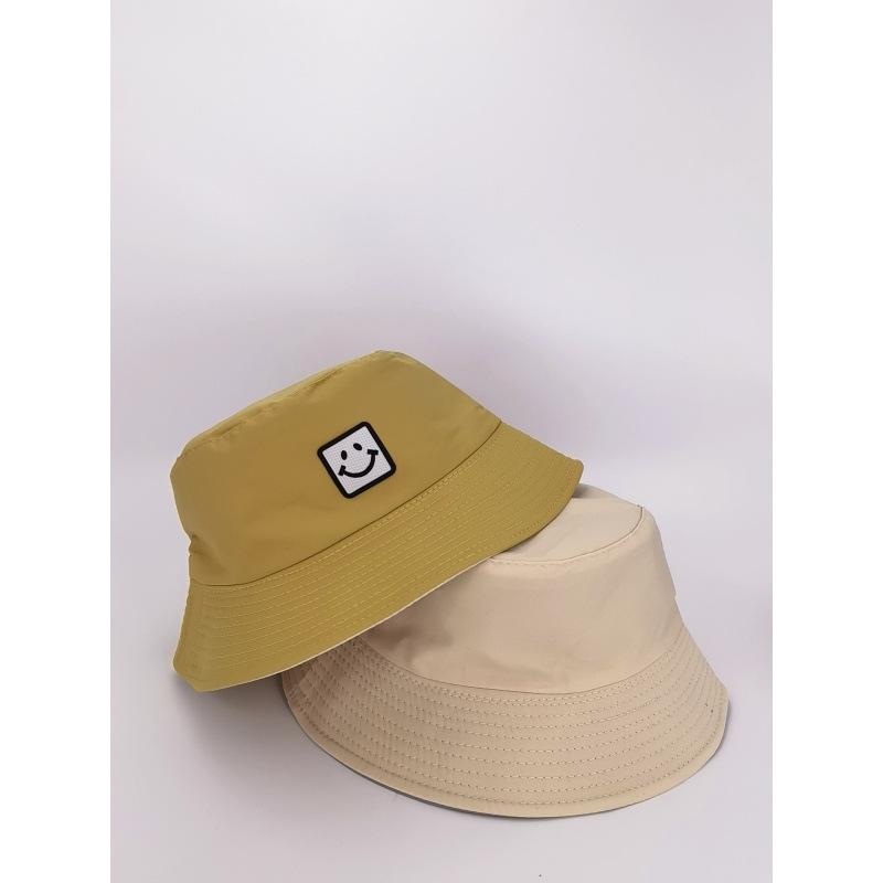 Smiley bucket hat simple men's and women's sun hats spring and autumn street versatile sunscreen washbasin hat