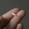 925 Sterling Silver European Simple English Letters Happy Stud Earrings Women Classic Fashion Commemorative Jewelry Gift