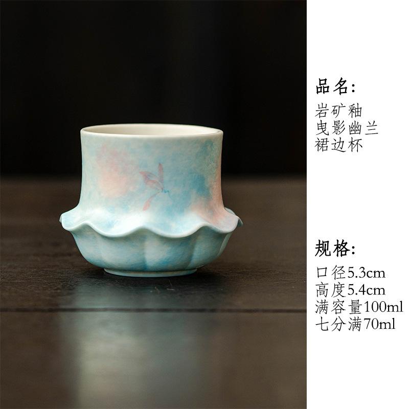 Underglaze hand-painted orchid ceramic kung fu tea set cover bowl teapot master cup tea cup tea cup pot bearing coffee cup