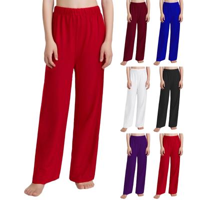 Elastic Waistband Wide-Leg Pants for Boys: Solid Color Dancewear for Liturgical Praise Performance