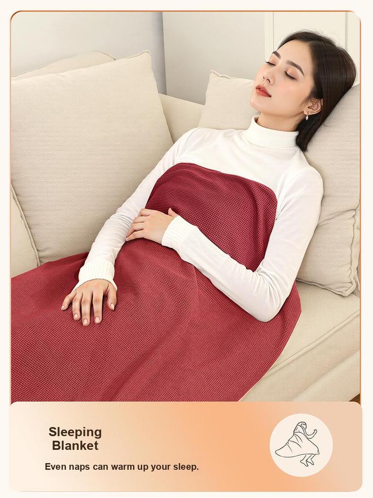 Portable Electric Heated Shawl Warmer Travel Blanket Washable Outdoor Small Home User without power bank