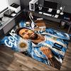Football Star Messi Rug Ideal for Reading Room, Multi-purpose Office Chair Sofa Carpet, Anti-slip Printed Home Area Rug