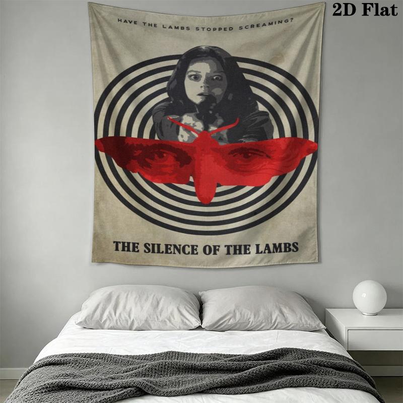 The Silence of the Lambs Wall Tapestry Aesthetic Wall Hanging Printed Fabric Blanket Decorative Tapestries for Bedroom Living Room Home Decor