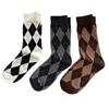 Diamond Grid Lolita Socks Women's Middle Tube Socks Polyester Cotton Socks Japanese Students Women Socks Girls Cute JK Socks