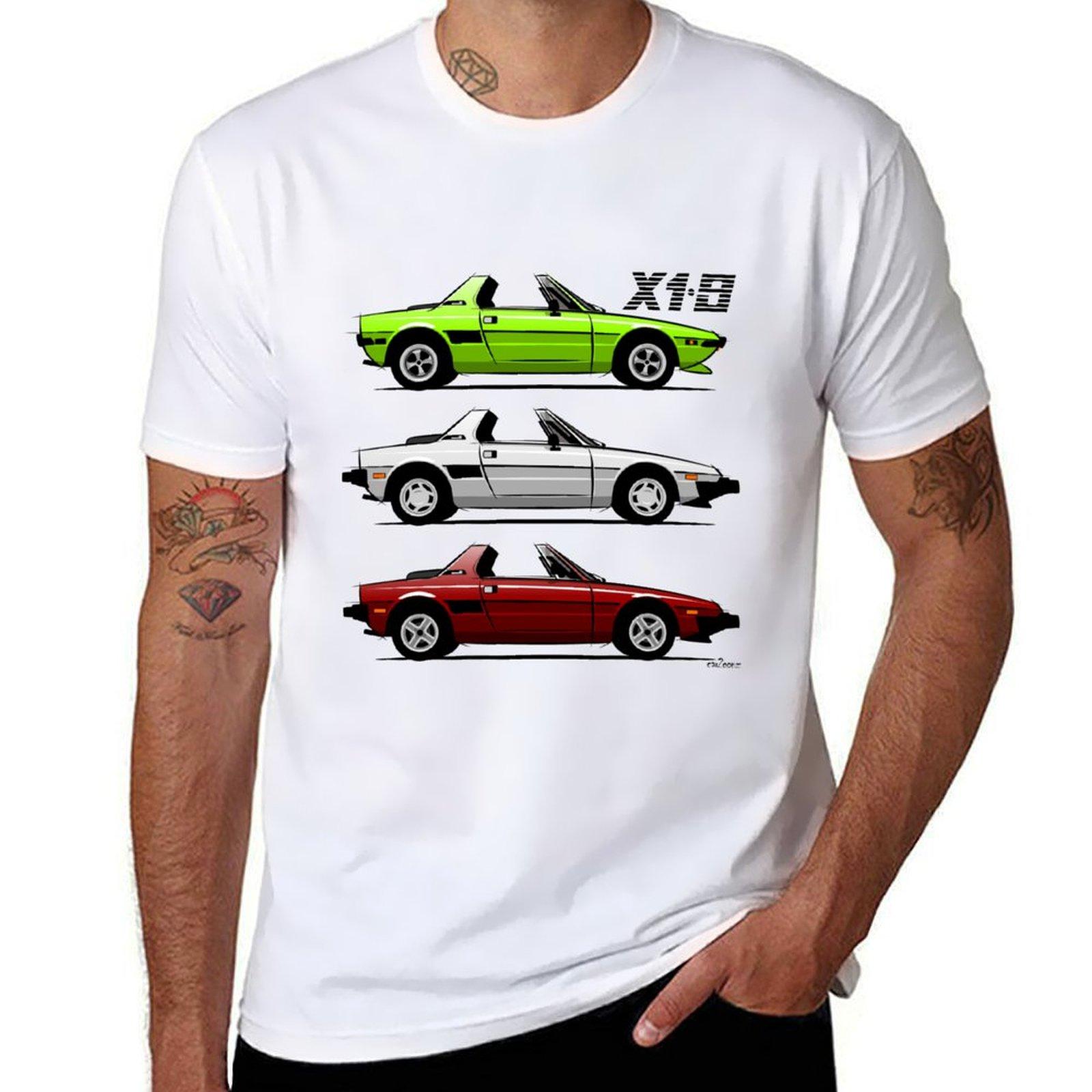 

Fiat X1/9 with open roof T-Shirt blue lock basketball graphic tees Aesthetic clothing Short sleeve tee slim fit t shirts for men L
