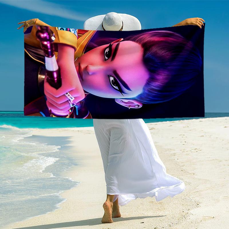 KPOP Hunter Fashion Beach Towel: Ideal for Summer Adventures Soft, absorbent and quick drying suitable for swimming and bathing